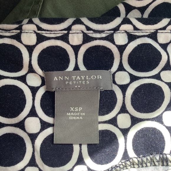 Ann Taylor Petite Navy and White Knit Spaghetti Strap Dress - Picture 2 of 3